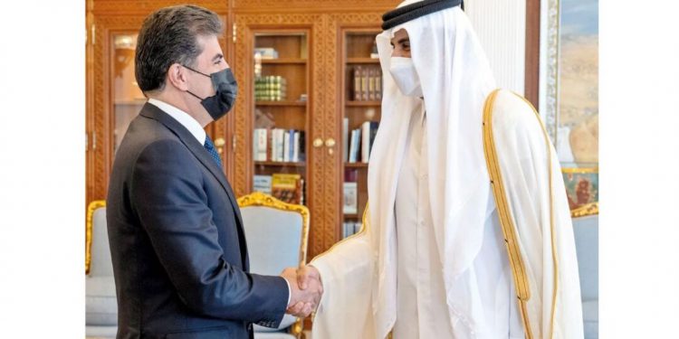 امیر قطر و نچیروان بارزانی در مورد همکاری‌های مشترک گفتگو کردند