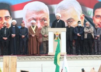 قیس الخزعلی: انتقام خون شهیدان سلیمانی و المهندس بیرون کردن آمریکا از منطقه است