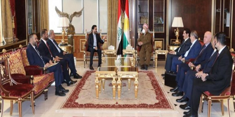 نمایندگان « مقتدی صدر» با « مسعود بارزانی» دیدار کردند