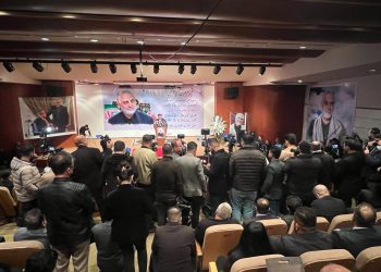 مراسم بزرگداشت شهیدان سلیمانی و مهندس در سلیمانیه + تصاویر