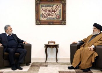 دیدار و گفت‌وگوی سید حسن نصرالله و زیاد النخاله درباره فلسطین