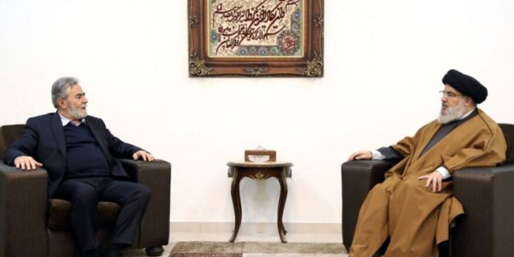 دیدار و گفتوگوی سید حسن نصرالله و زیاد النخاله درباره فلسطین