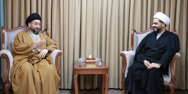 دیدار رمضانی الخزعلی با حکیم؛ تاکید بر حفظ فراکسیون بزرگتر پارلمان عراق