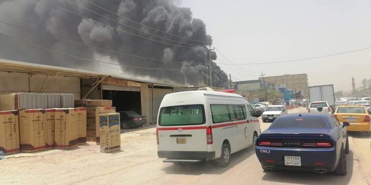 وقوع آتش سوزی گسترده در نجف اشرف