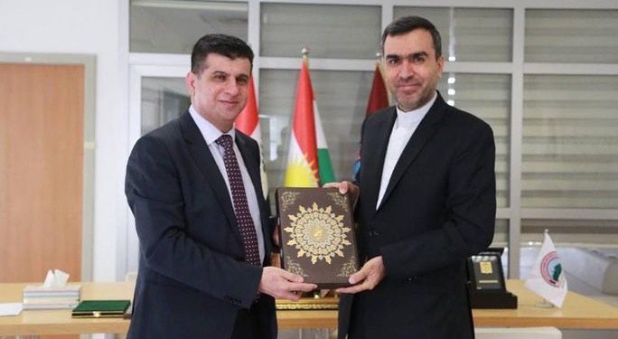 ملاقات سرکنسول جمهوری اسلامی ایران با رئیس جدید دانشگاه سلیمانیه