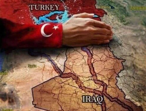 جدال آبی بین بغداد و آنکارا / وزیر عراقی به حذف پوستر جنجالی علیه ترکیه فرمان داد