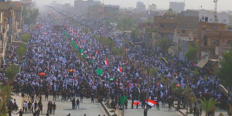 نماز جمعه صدری ها در بغداد؛ الجیاشی خطبه مکتوب مقتدا صدر را خواند