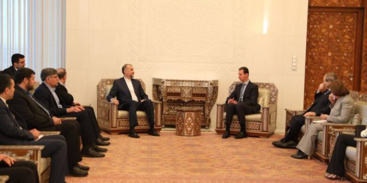 دیدار و گفت‌وگوی وزیر خارجه ایران با رئیس جمهور سوریه