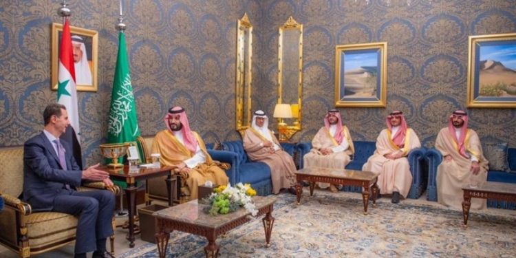 دیدار بنسلمان و بشار اسد در بحرین
