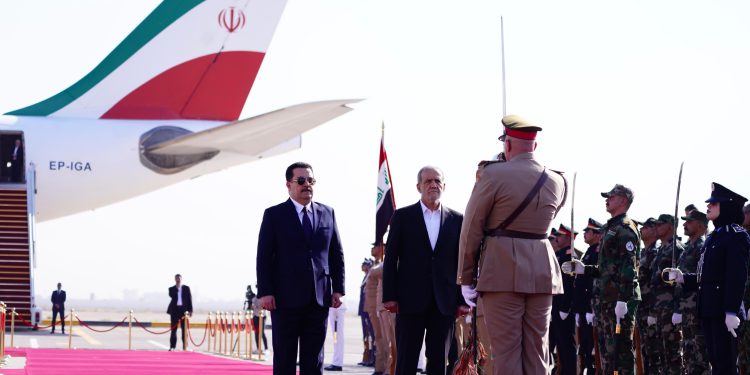 السودانی از پزشکیان در بغداد استقبال کرد