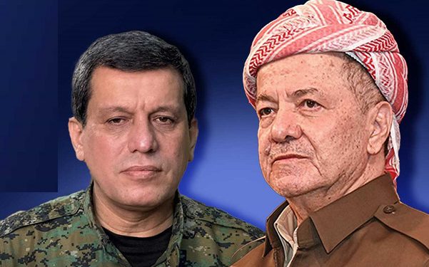 فرمانده‌ نیروهای سوریه‌ دموکراتیک در اربیل با مسعود بارزانی دیدار می کند