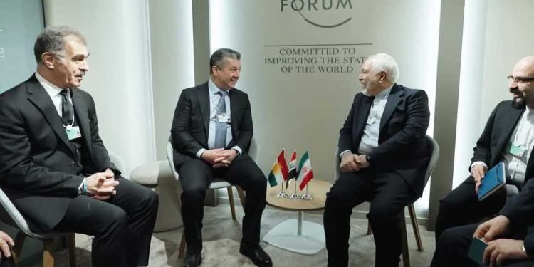 ظریف و بارزانی در داووس بر گسترش روابط ایران و اقلیم کردستان تاکید کردند