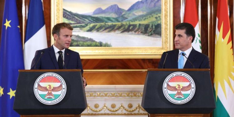 مکرون و بارزانی بر لزوم تضمین حقوق کردها در سوریه تاکید کردند