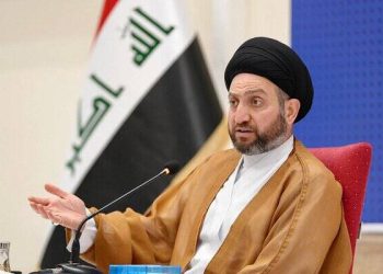 دیدار سید عمار حکیم  رهبر جریان ملی عراق با فالح الفیاض رئیس سازمان حشدالشعبی عراق