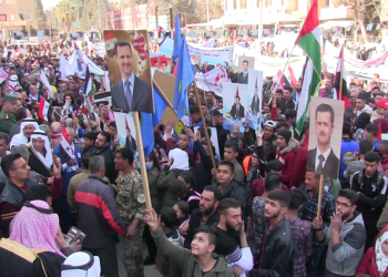 لە قامیشلۆ و حەسەکە خەڵک بۆ پاڵپشتی بەشار ئەسەد ڕژانە سەر شەقامەکان