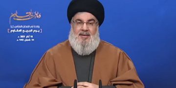 سەید حەسەن نەسرووڵا: ئەمریکا لە یەمەن تا سوریا و عێراق پاڵپشتی لە تیرۆریستان دەکات