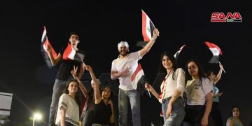 خەڵکی سوریا بە بۆنەی سەرکەوتنی بەشار ئەسەد ئاهەنگیان گێڕا