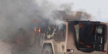 کاروانێکی سەربازیی هاوپەیمانی نێودەوڵەتی لە عێراق کرایە ئامانج