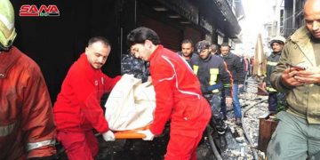 ئاگرکەوتنەوە لە کۆمەڵەیەکی بازرگانیی شاری دیمەشق 11 کوژراوی لێکەوتەوە