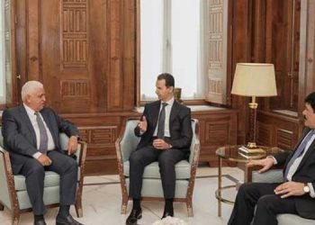 سەرۆکی حەشدی شەعبی لە گەڵ بەشار ئەسەد کۆبووە