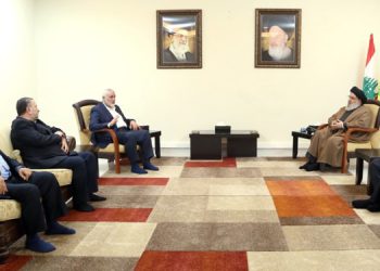 کۆبوونەوەی سەید حەسەن نەسروڵڵا و ئیسماعیل هەنیە