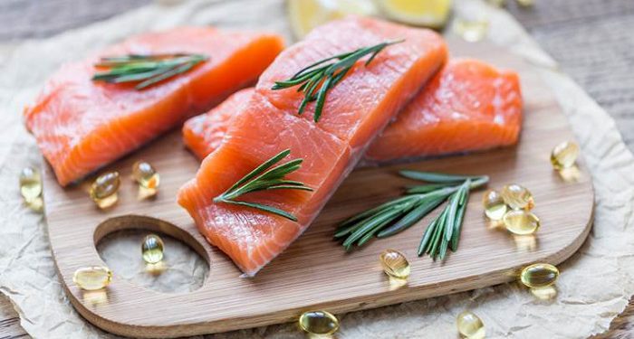 Sources of Omega-3 acid (salmon and Omega-3 pills)