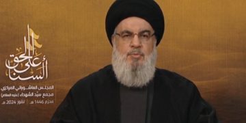 سەید حەسەن نەسروڵڵا: خۆڕاگری تا مسۆگەربوونی ئامانجەکان درێژە بە پشتیوانیکردنی غەززە دەدات