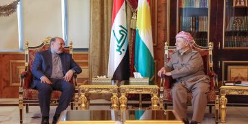 چاوپێکەوتنی سەرکۆنسووڵی ئێران و سەرۆکی پارتی دیمۆکراتی کوردستان