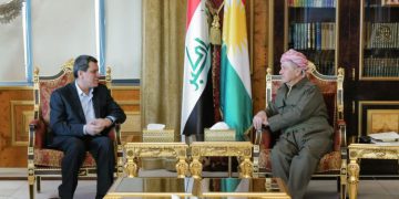 مەسعود بارزانی و مەزڵوم عەبدی لە هەولێر کۆبوونەوە