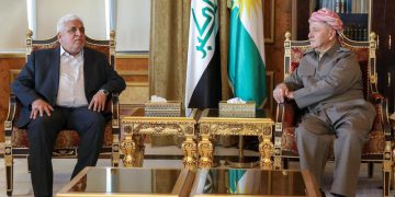 کۆبوونەوەی سەرۆکی حەشدی شەعبی لە گەڵ مەسعود بارزانی