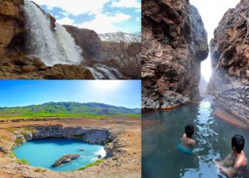 گوندی قینرچێی تیکاب؛ مەڵبەندی تاڤگە سرووشتی و کانیاوە گەرمەکان