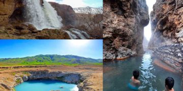 گوندی قینرچێی تیکاب؛ مەڵبەندی تاڤگە سرووشتی و کانیاوە گەرمەکان