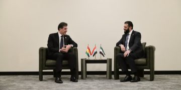 نێچیرڤان بارزانی لە گەڵ ئەحمەد شەرع کۆبووە